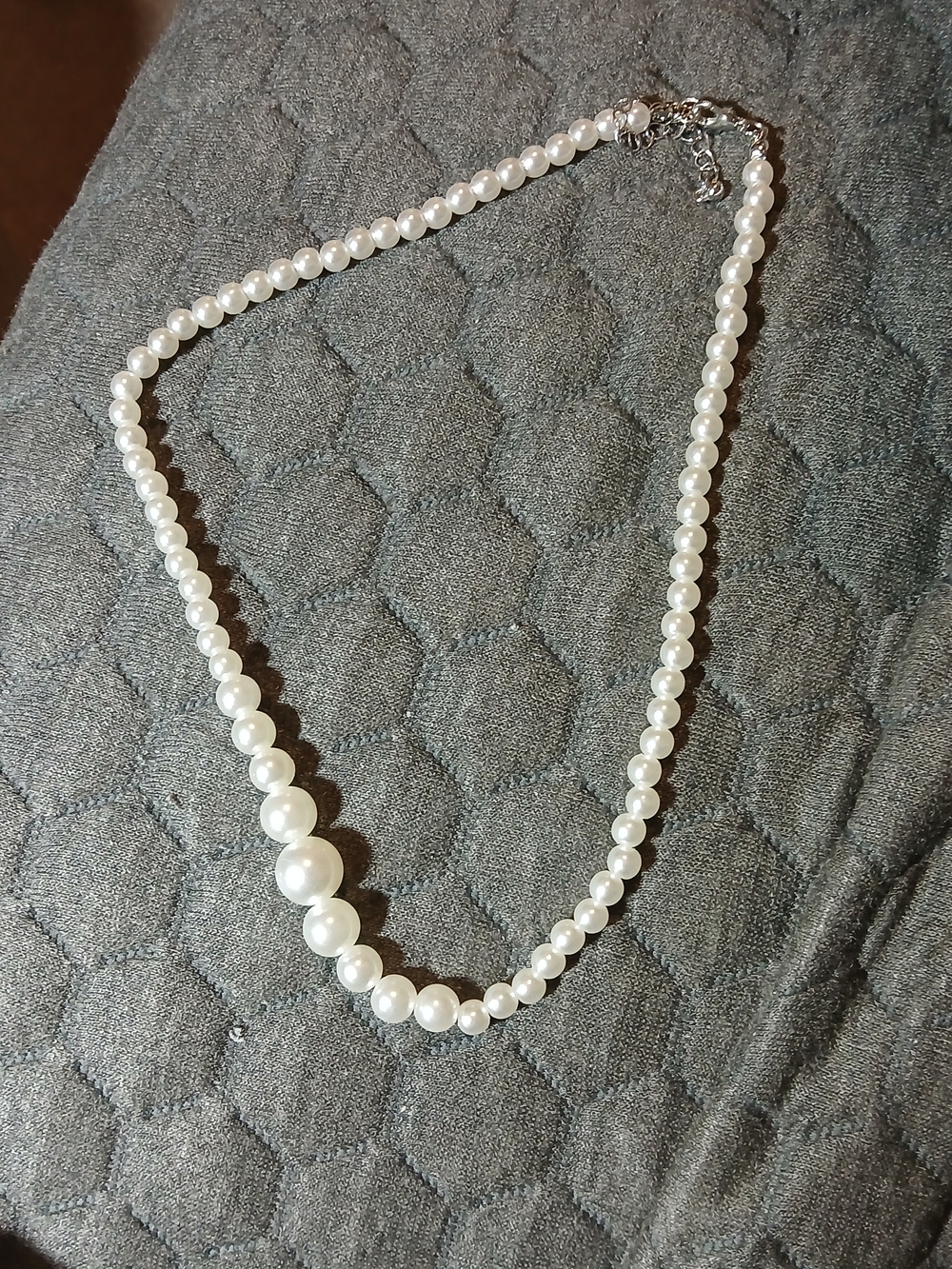 Classic White Faux Pearl Graduated Necklace - Women Jewelry